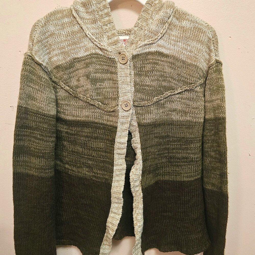 WOMENS (MED) GRAY-SAGE GREEN SWEATER/CARDIGAN